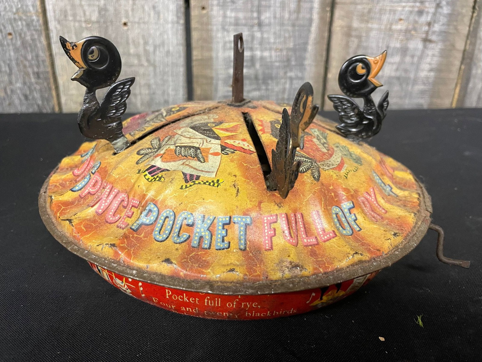 Vintage Mattel 1950's Musical Tin Toy Blackbird Pie: Vintage Mattel 1950's Musical Tin Toy Blackbird Pie