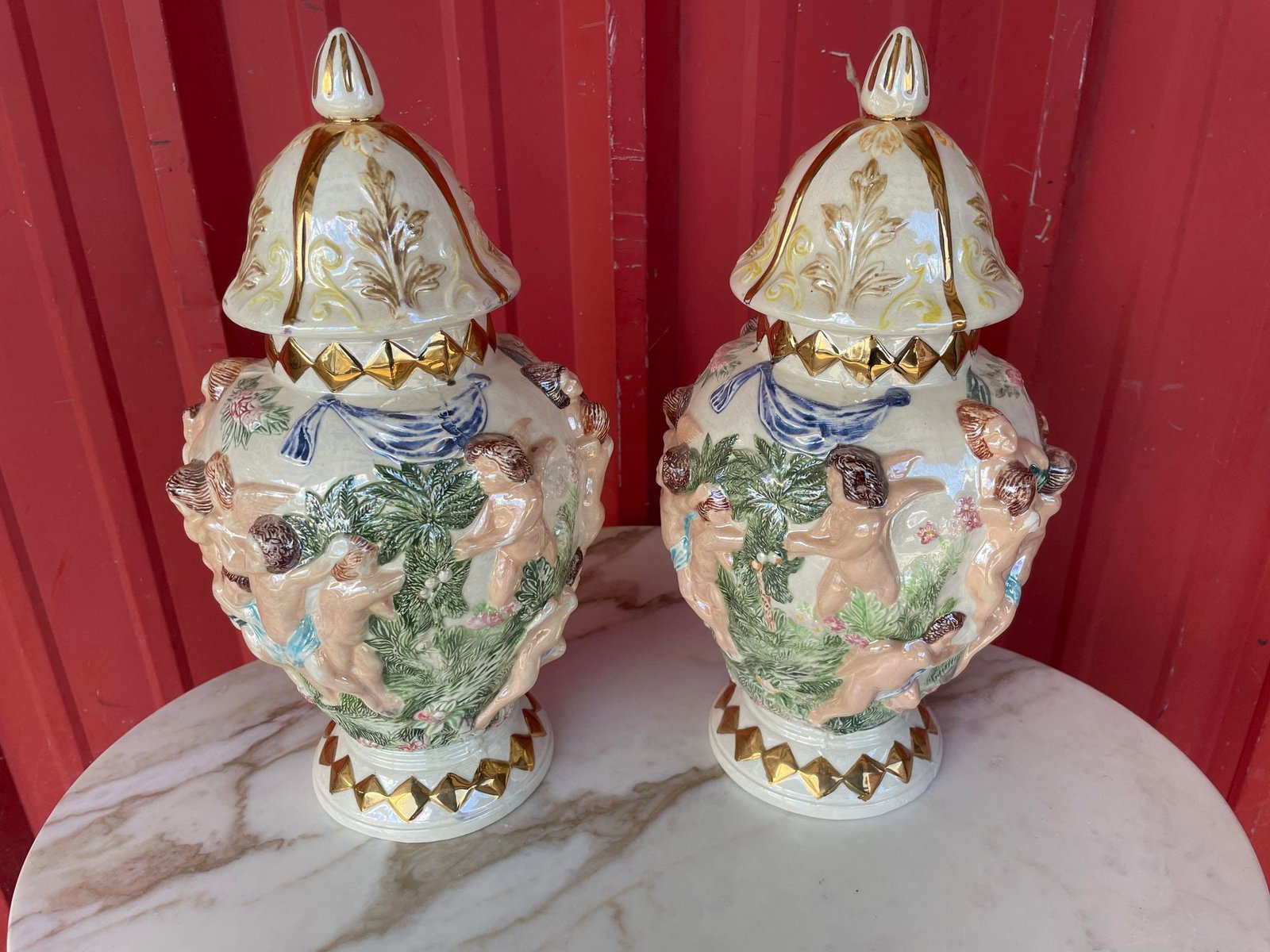 Vintage Hand Painted Vases: Vintage Hand Painted Vases