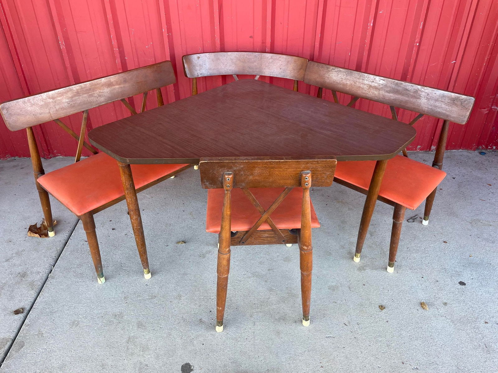 Corner Table / Bench / Chair Set (1 of 4)