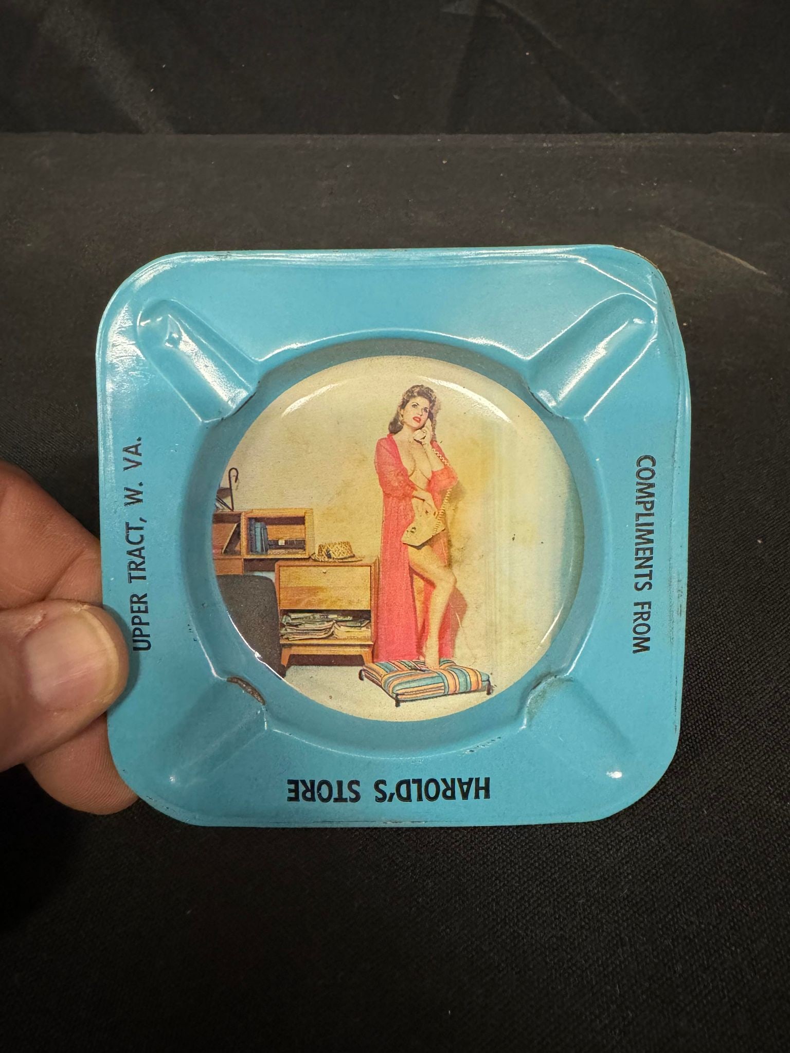 Metal Vintage - Mid Century Ashtray " - Risqué (1 of 1)