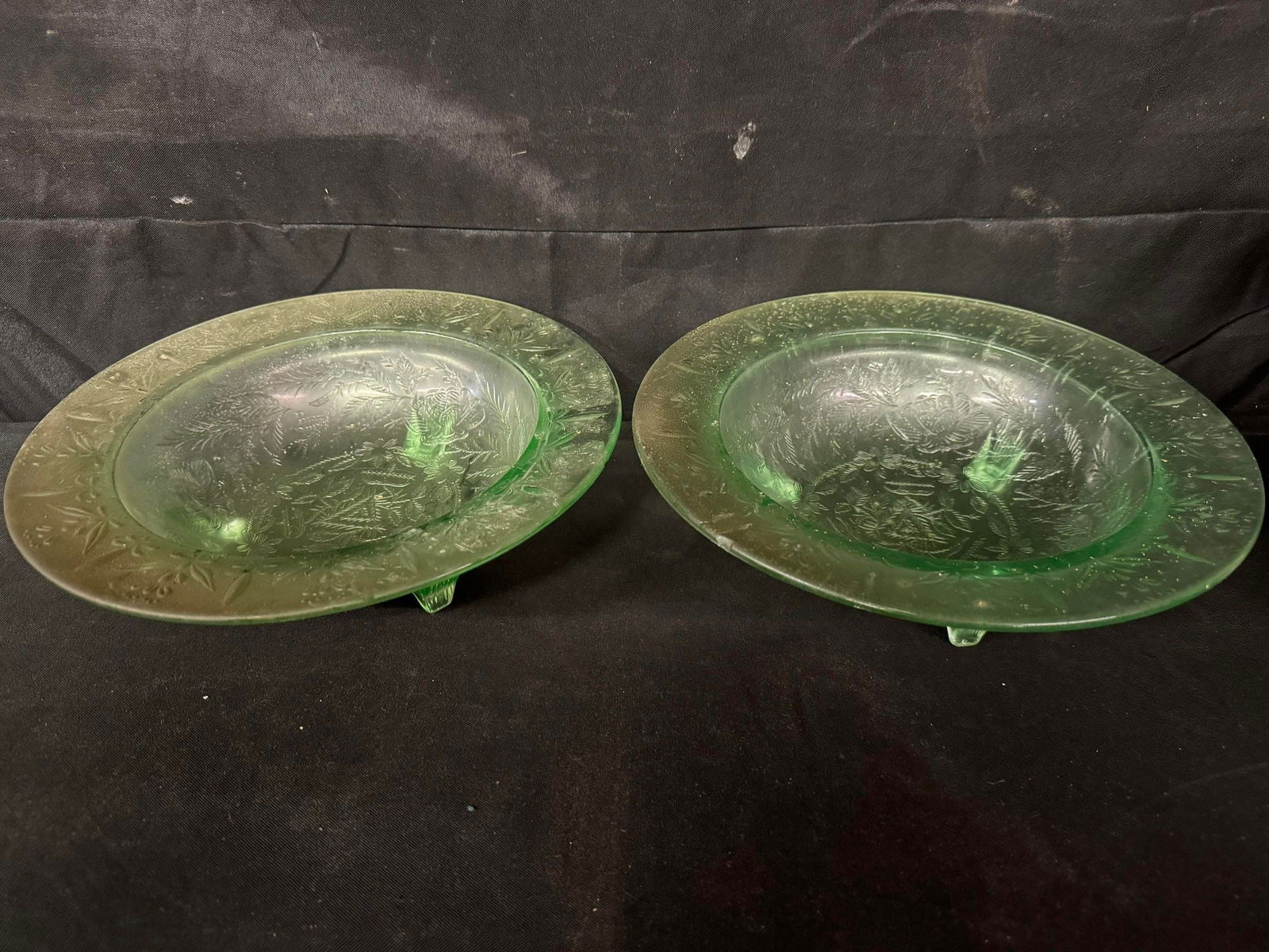 Great Depression Glass Footed Bowls (1 of 3)