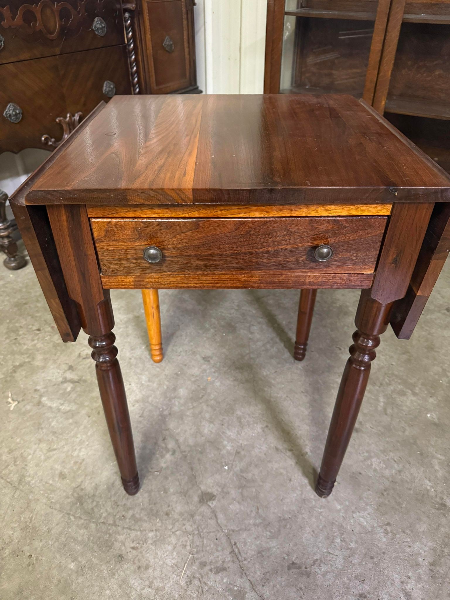 Cherry One Drawer Stand w/ Drop Leaves (1 of 4)