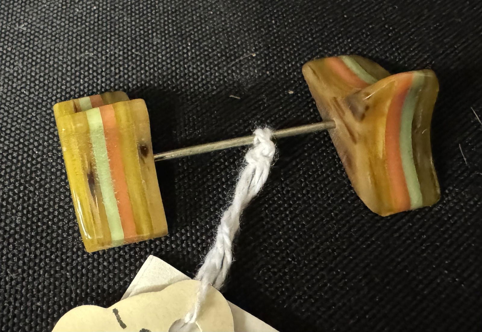 1920's Bakelite Pin (Laminated): 1920's Bakelite Pin (Laminated)