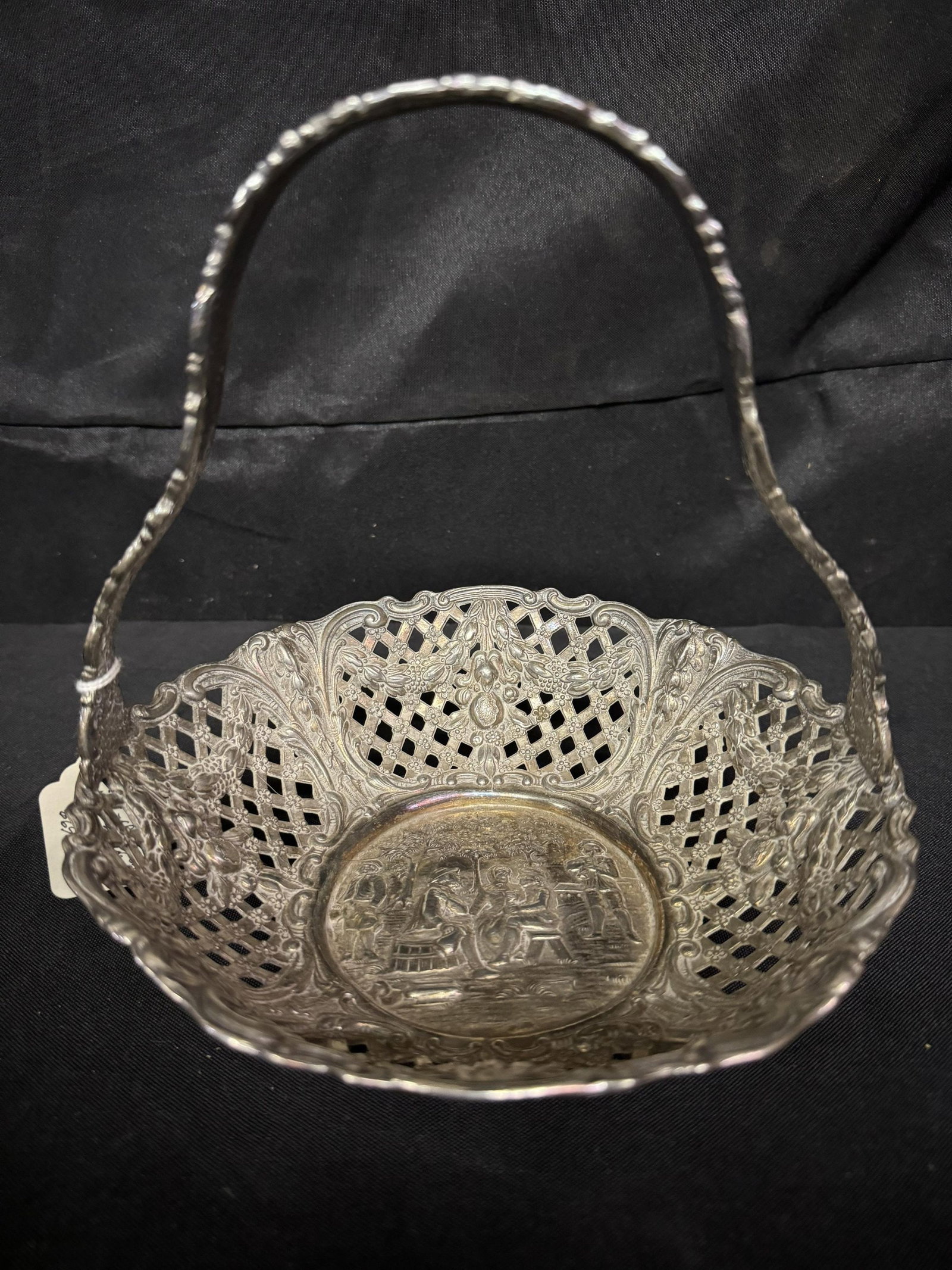Silverplate Dutch Steel Basket: Silverplate Dutch Steel Basket