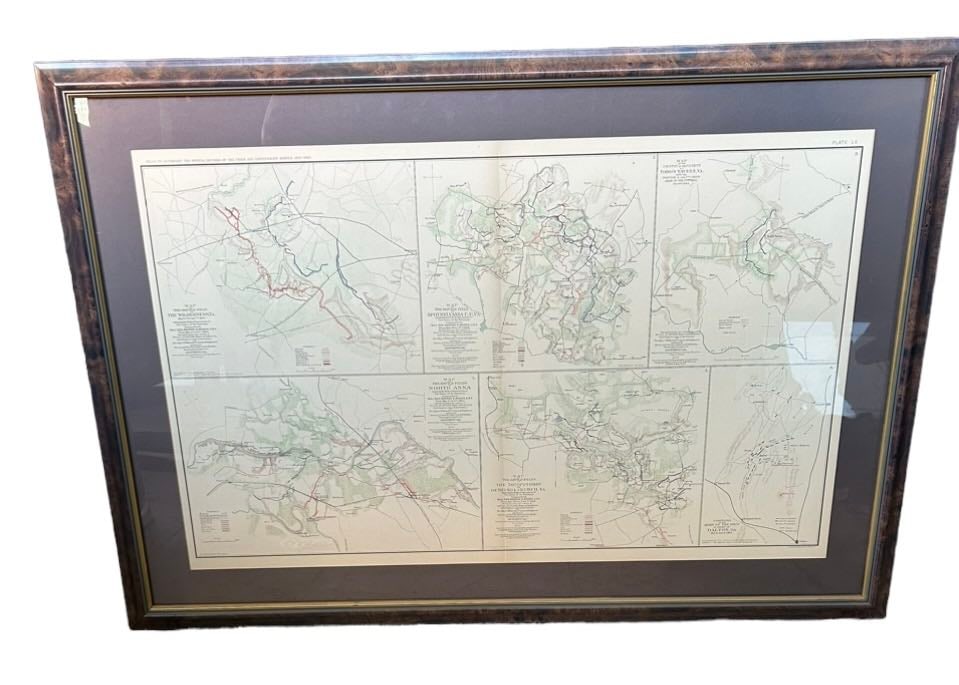 Civil War Map, Positions of the Army of the Ohio Front oh Dalton GA Dated 1864  34"L x 24"T (1 of 3)