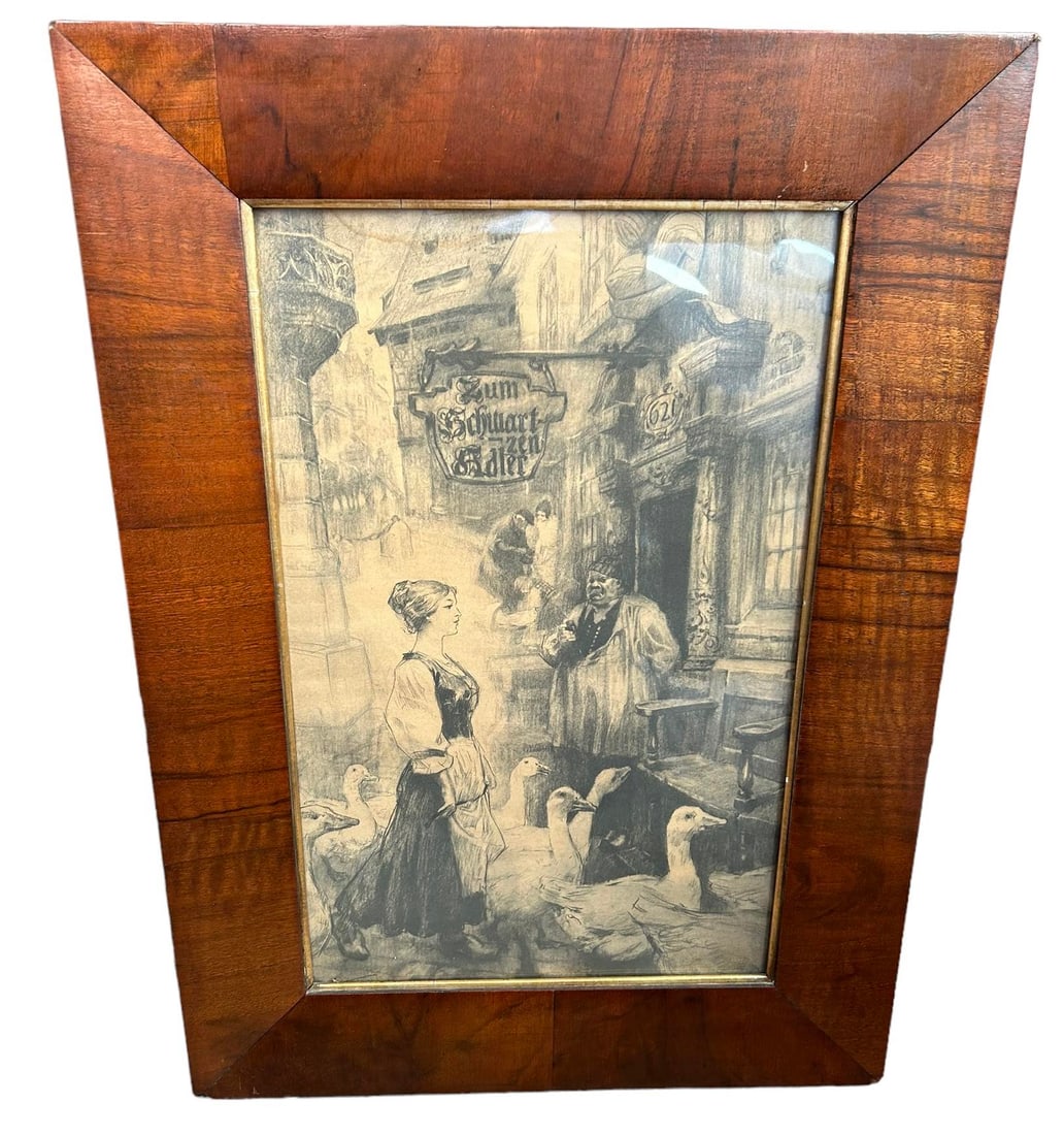 Early Etching in Wooden Frame (1 of 2)