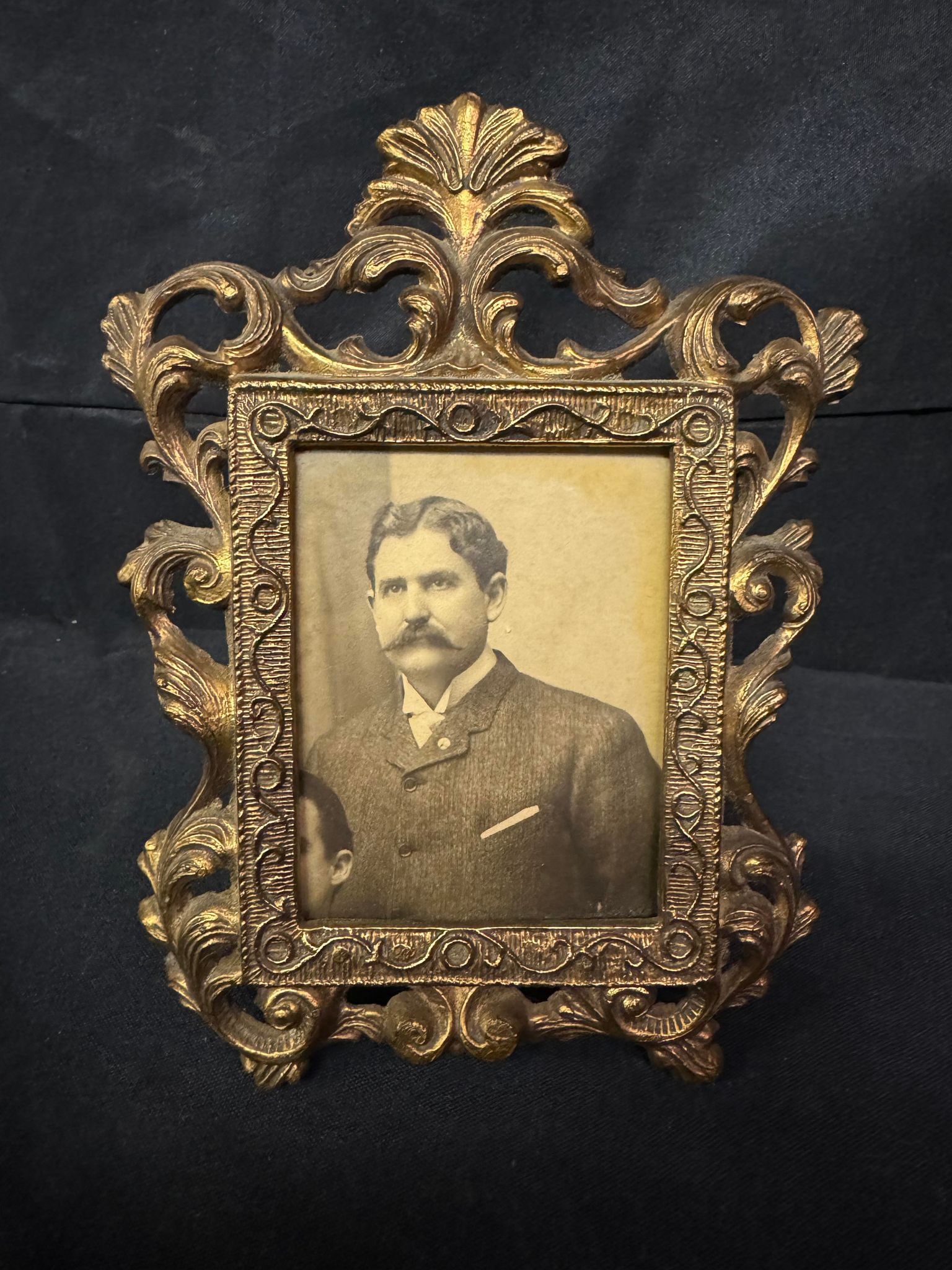 Antique Portrait in Brass Frame: Antique Portrait in Brass Frame