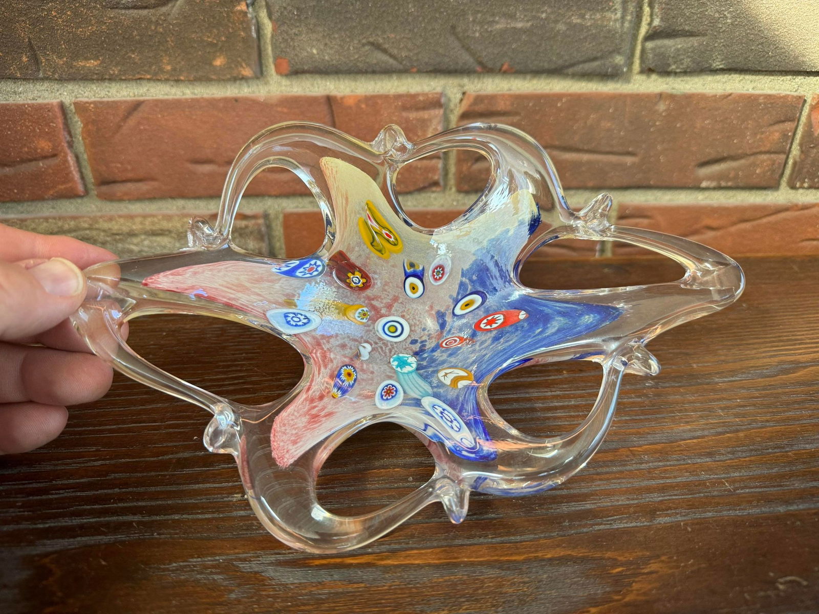 Murano Glass Starfish Dish Vintage Multicolored Candy Dish (1 of 2)