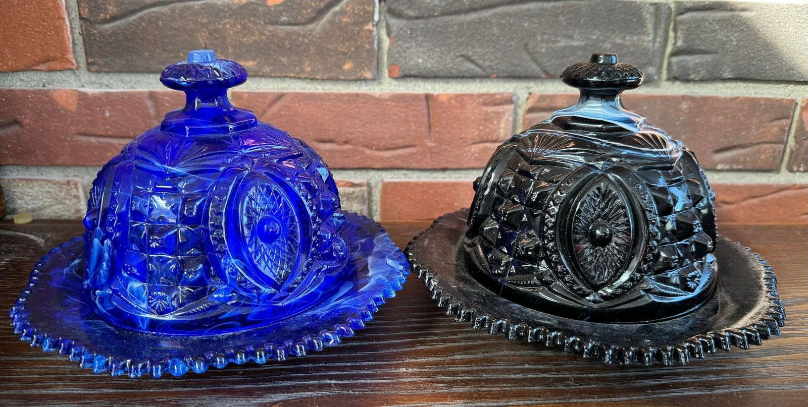 Tiara Monarch Indiana Glass Covered Dishes: Cobalt Blue, Black (1 of 5)