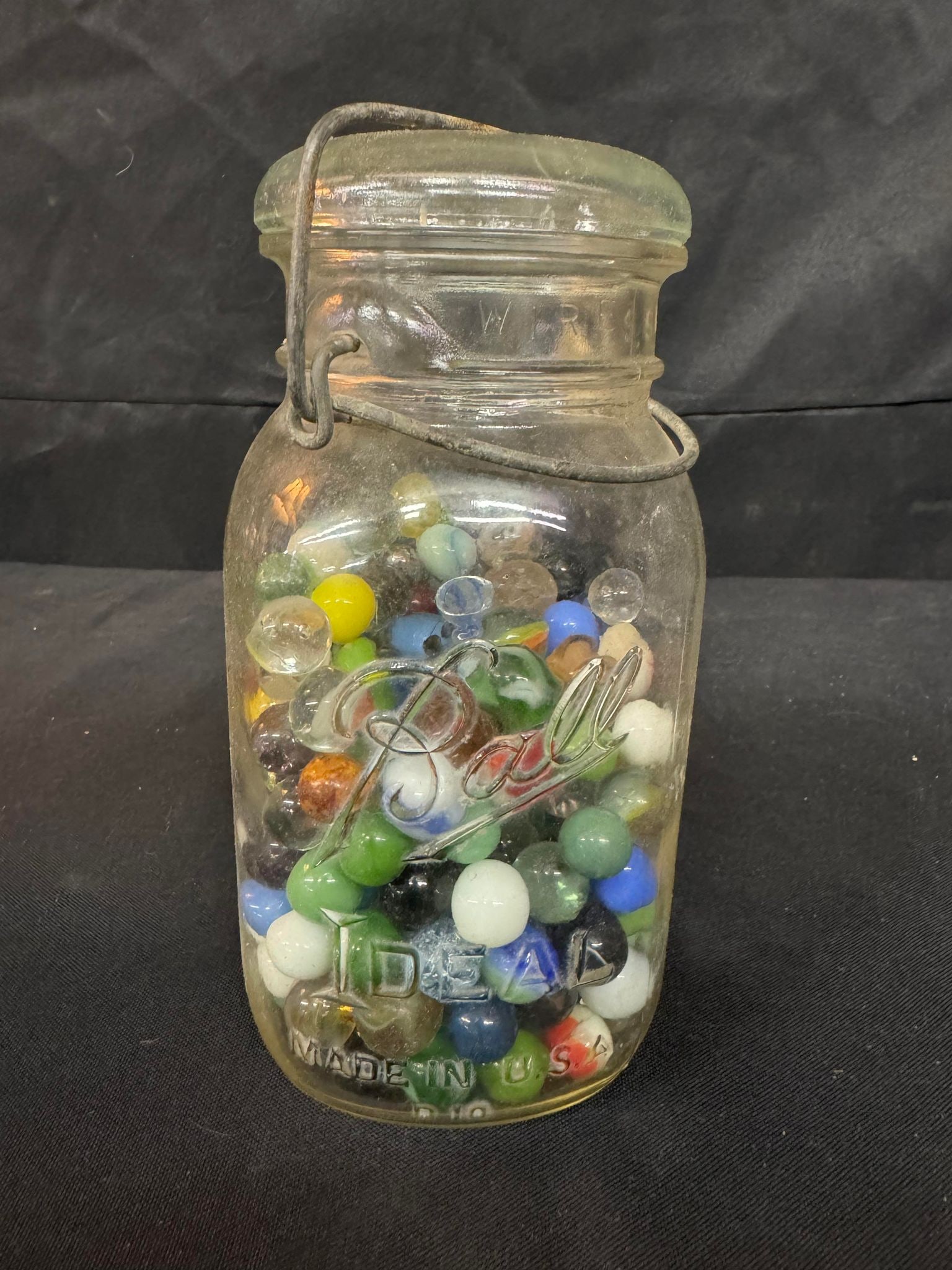 Vintage Ball Jar of Marbles: Vintage Ball Jar of Marbles