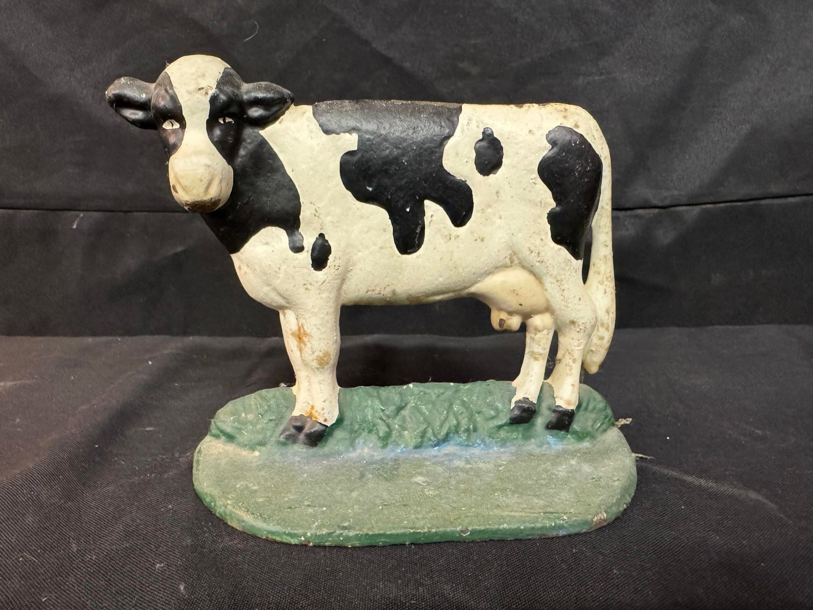 Painted Cast Iron Cow Door Stop: Painted Cast Iron Cow Door Stop