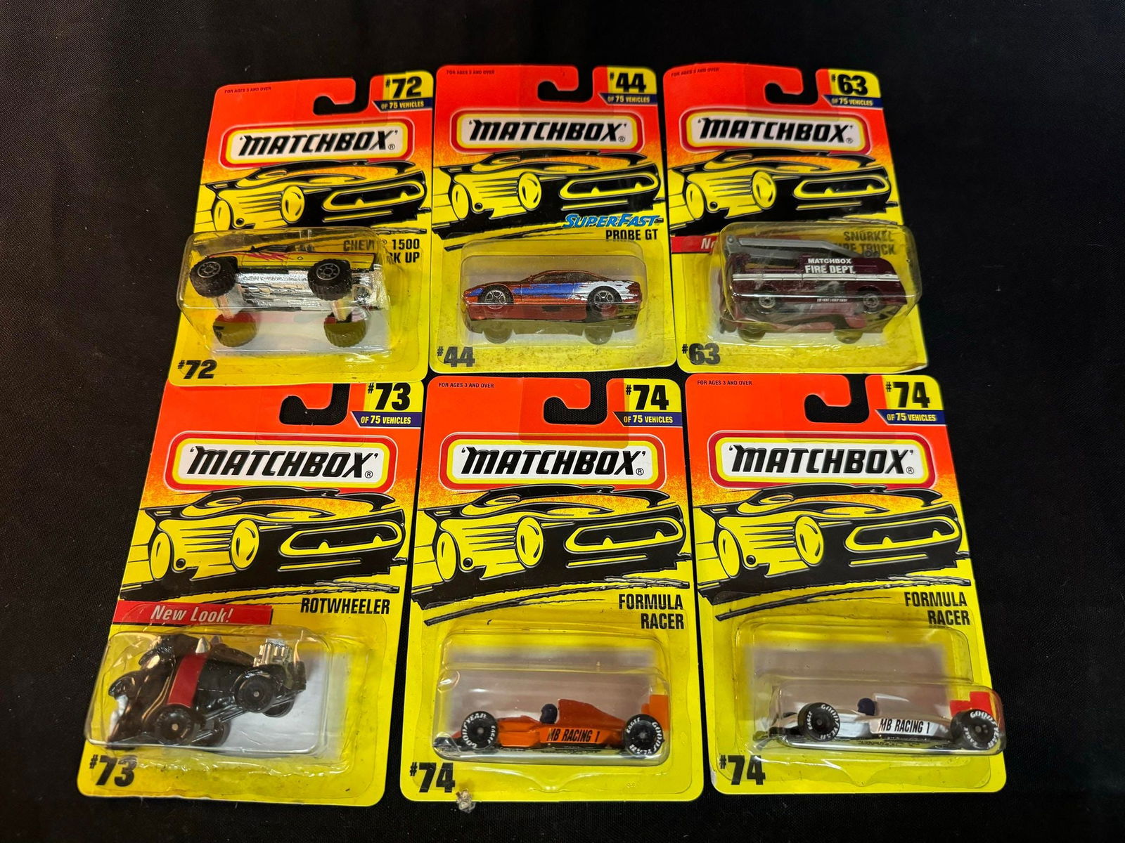 6 Matchbox Cars - Numbers: 44, 63, 72, 73, 74, 74: 6 Matchbox Cars - Numbers: 44, 63, 72, 73, 74, 74