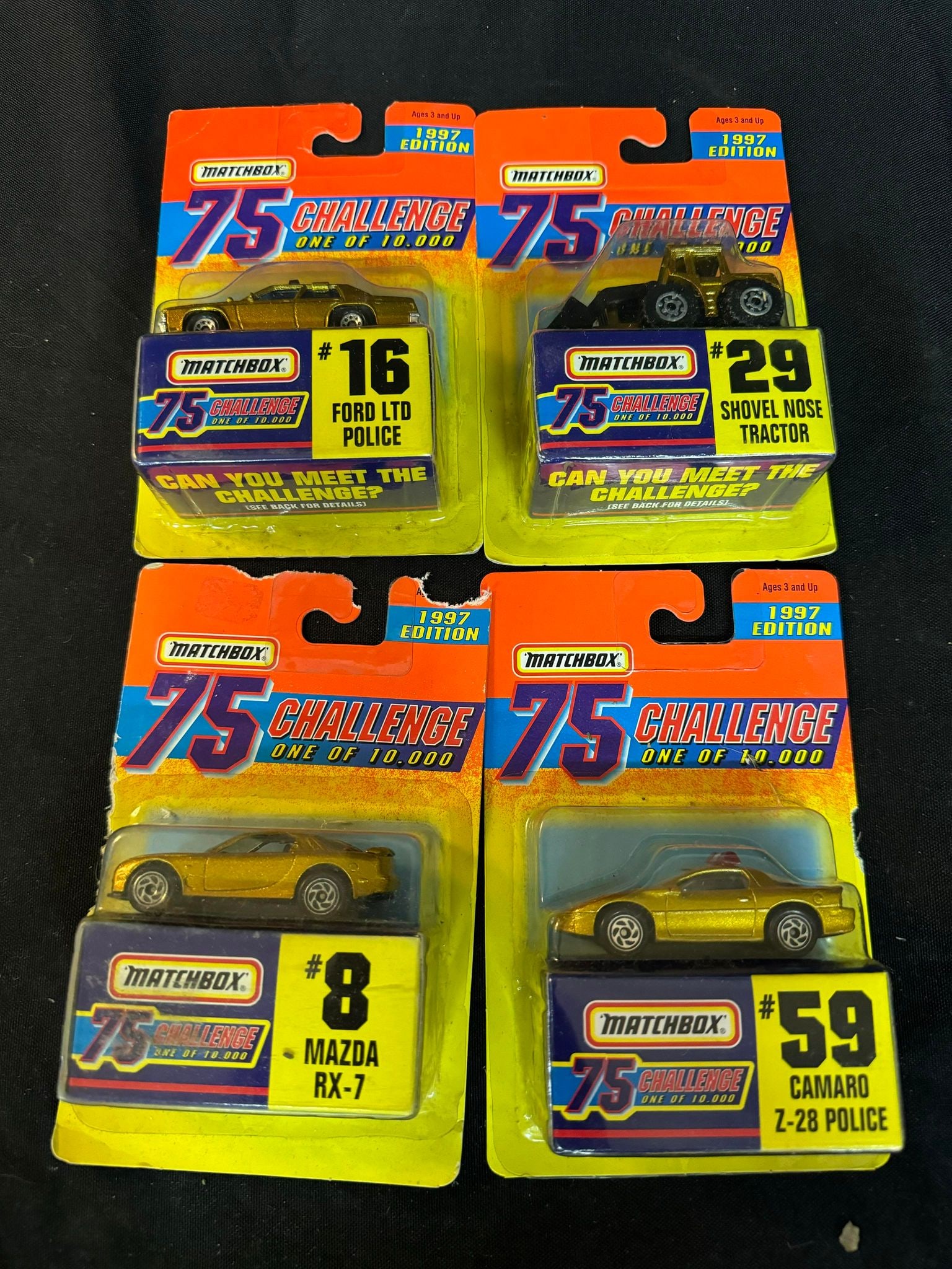 4 Matchbox 1997 10,000 Challenge Edition - Numbers: 8, 16, 29, 59: 4 Matchbox 1997 10,000 Challenge Edition - Numbers: 8, 16, 29, 59