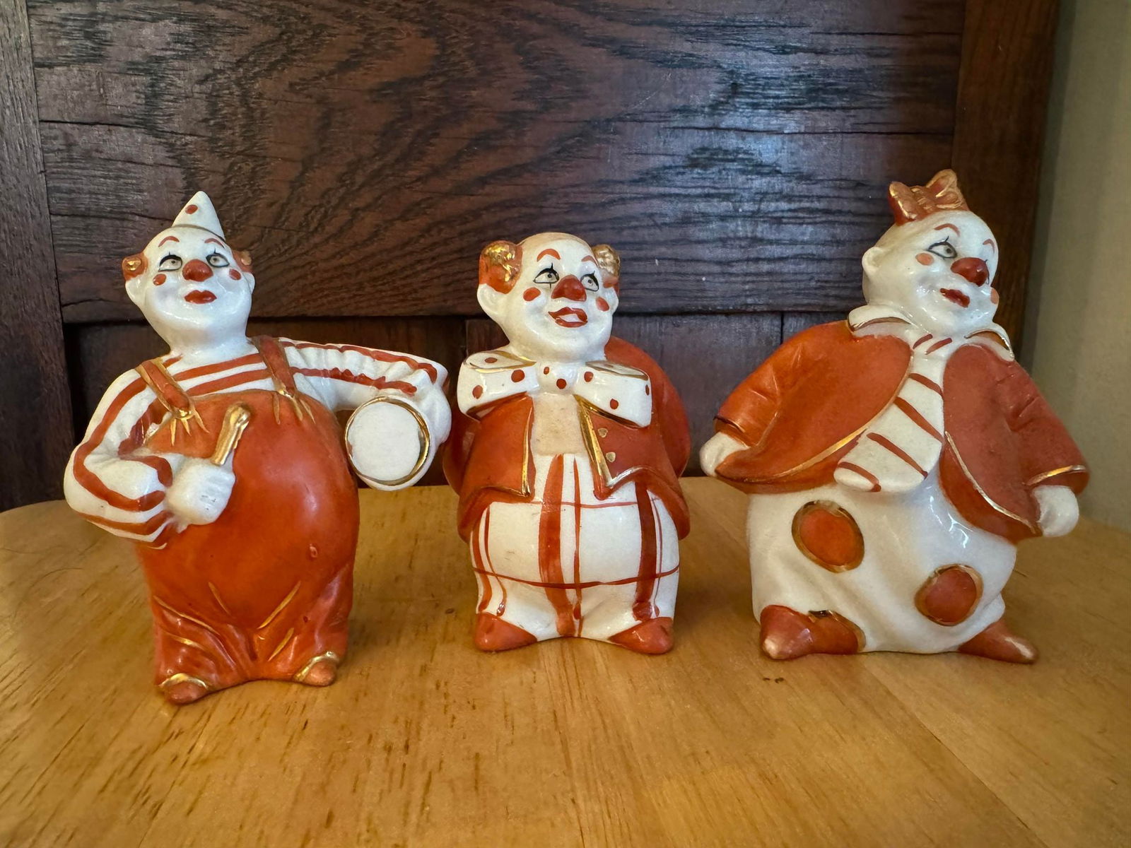 Trio of Marked Ceramic Clowns: Trio of Marked Ceramic Clowns