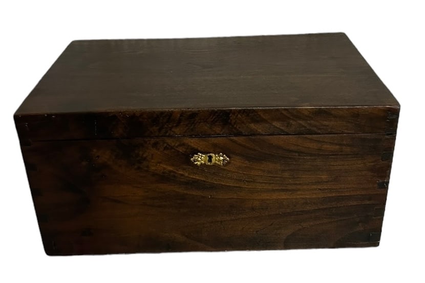 Early Walnut Document Box w/ Divided Interior   - 7"T  - 14"L - 9"D (1 of 2)