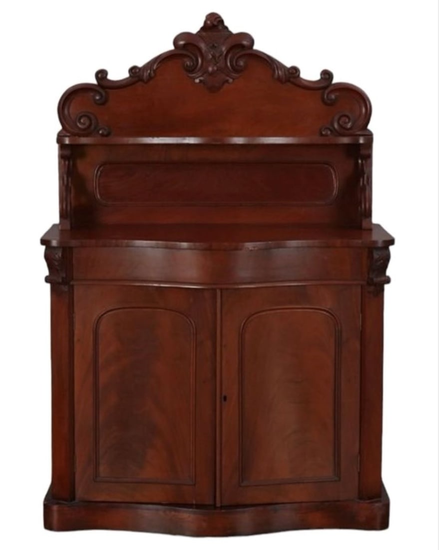Victorian Carved Parlor Cabinet - 62"T - 42"W - 28"D: Victorian Carved Parlor Cabinet - 62"T - 42"W - 28"D