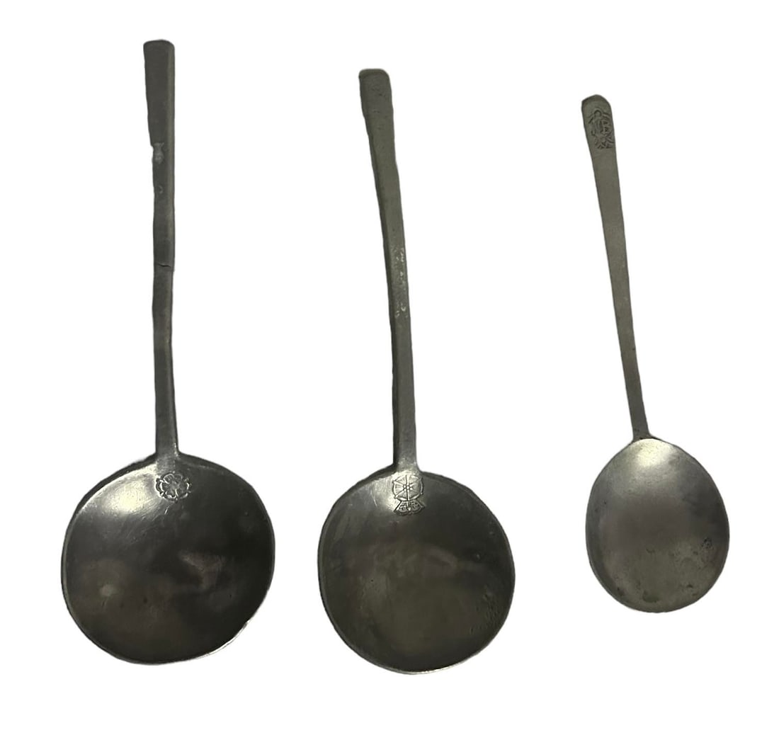 Set of 3 Pewter Spoons - 7" (1 of 1)