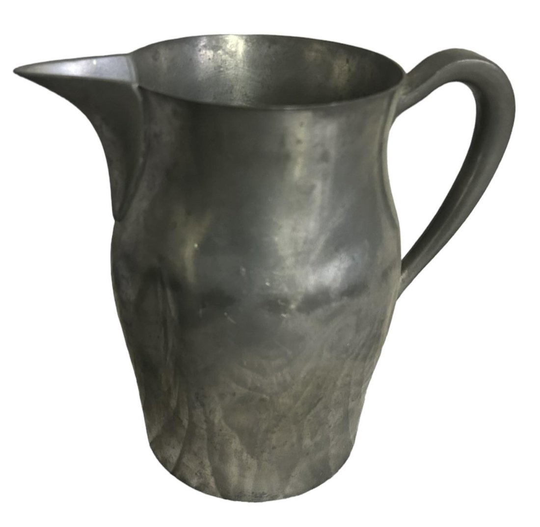Tall Continental Pewter Milk Pitcher - 6 3/4": Tall Continental Pewter Milk Pitcher - 6 3/4"