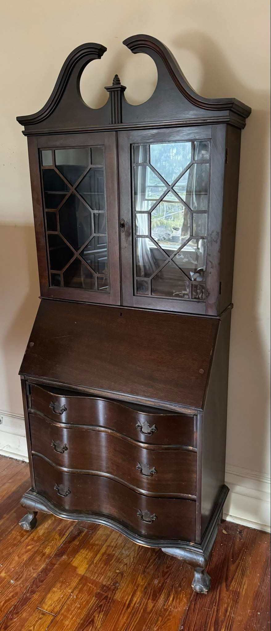Vintage Maddox Antique Mahogany Secretary Desk: Vintage Maddox Antique Mahogany Secretary Desk