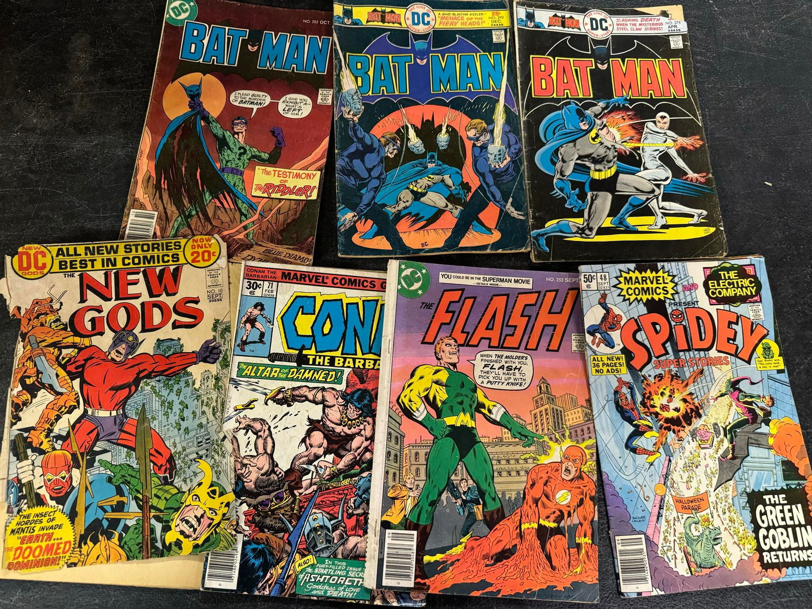 Vintage 1970's Comics: Bat Man, Spiderman, Flash, Conan (1 of 1)