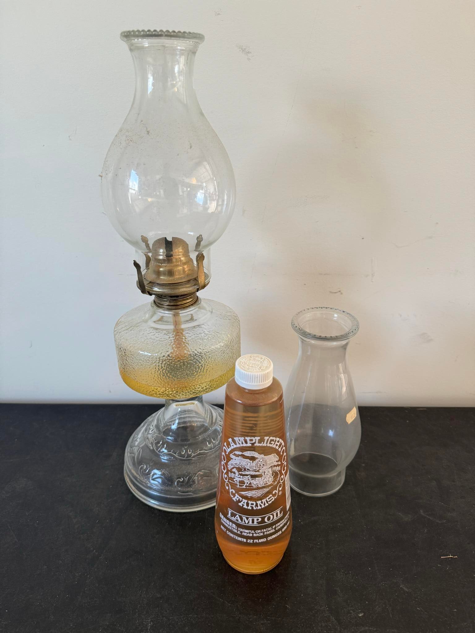 Vintage Lantern w/ Extra Chimney and Oil: Vintage Lantern w/ Extra Chimney and Oil