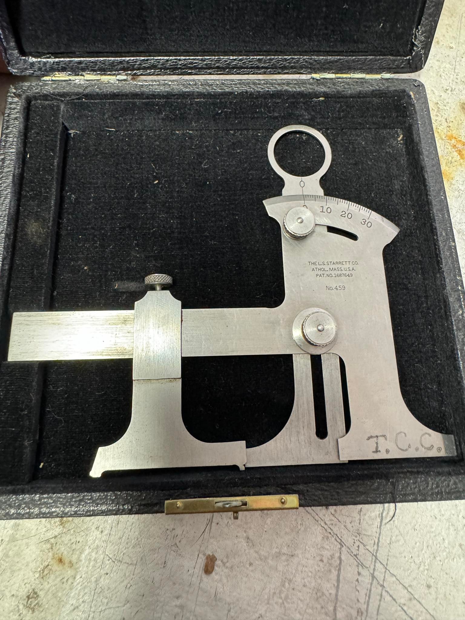 Vintage Starrett Clearance Gage, #459, with Leatherette Wooden Case (1 of 2)