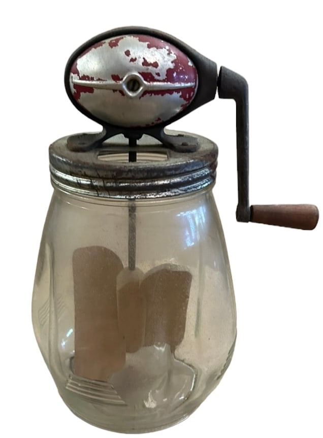 Early Daizy Style Butter Churn  - 12"T,  13"D (1 of 2)