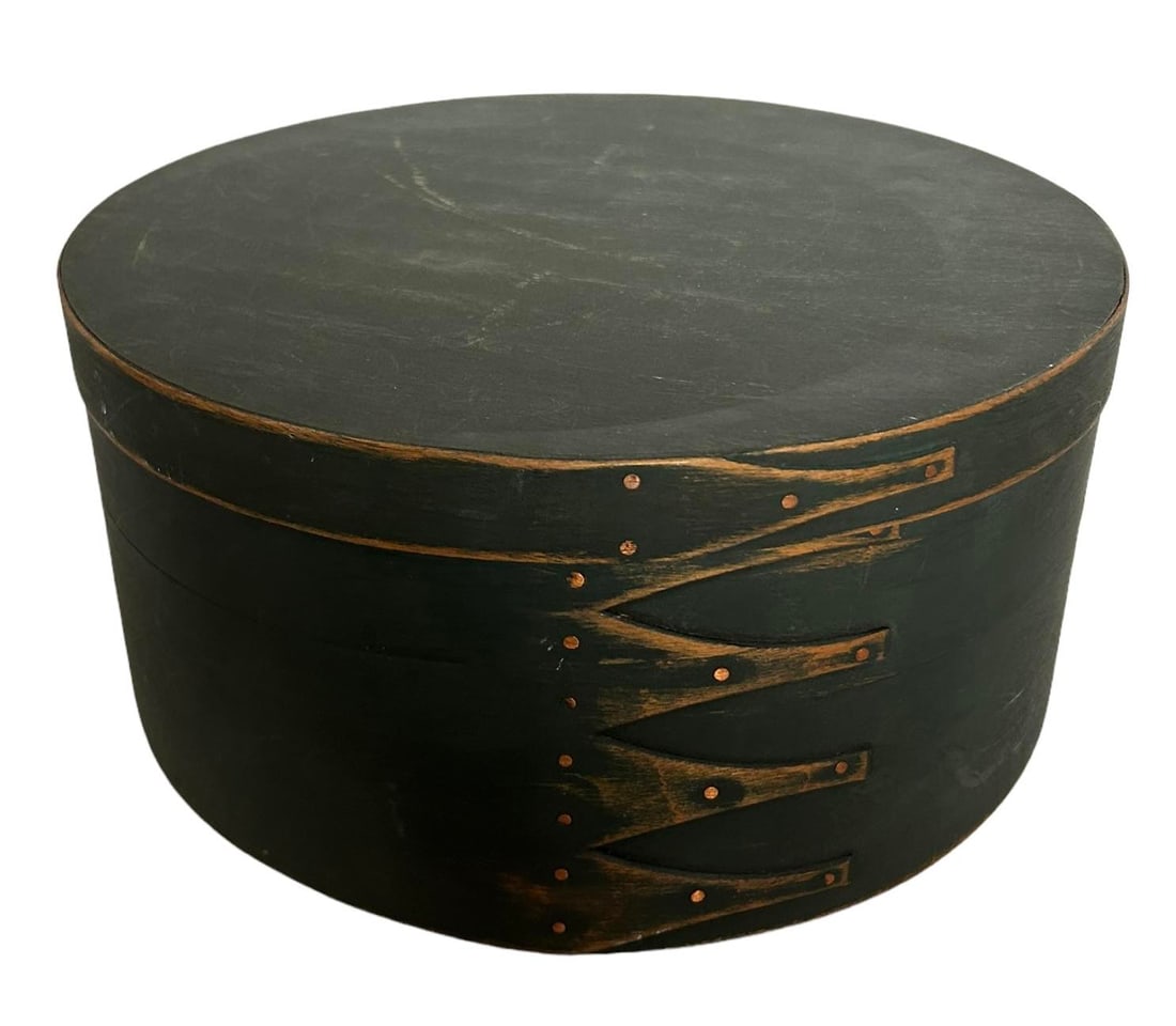 Green Painted Pantry Box  - 11"Dia (1 of 1)