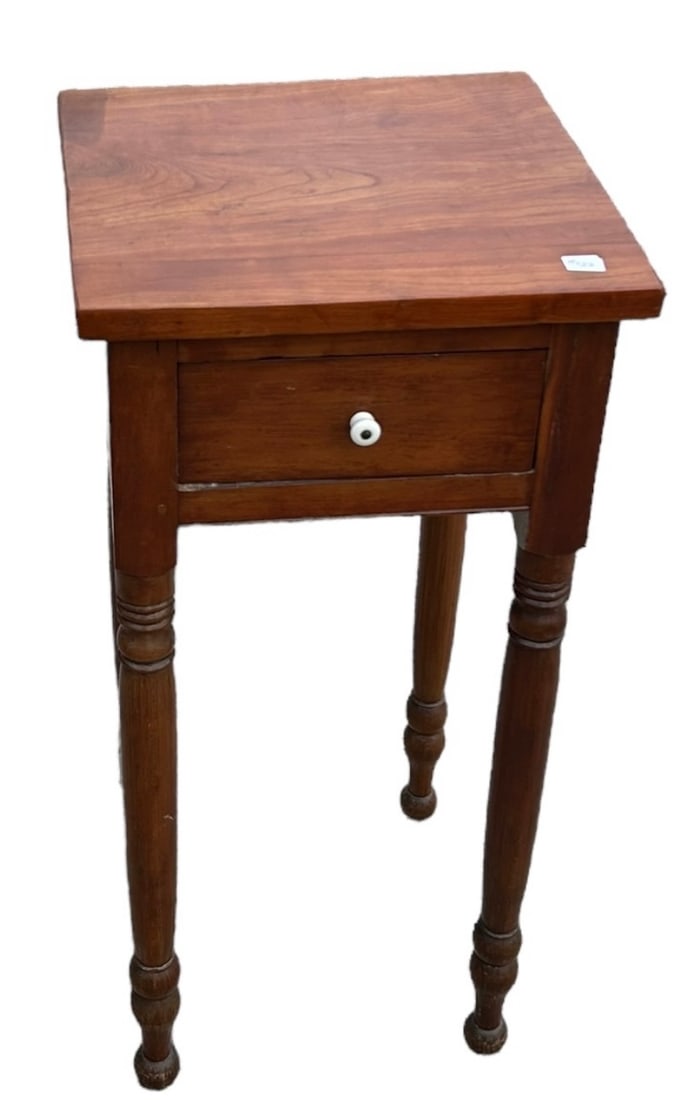 Early Small Sheraton Style Work Table  - 30"T,  14"W,  13"D (1 of 3)