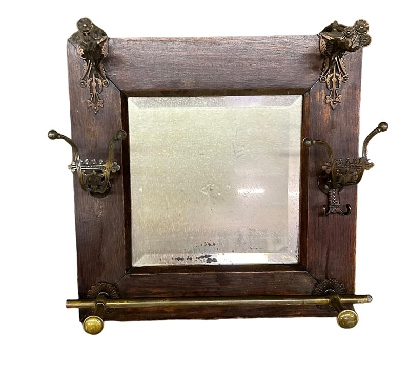 Oak Victorian Hall Mirror  - 19"T / 19"W (1 of 1)