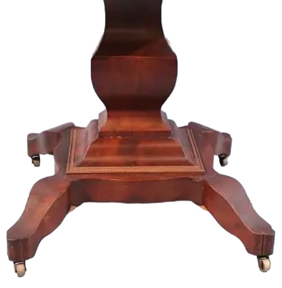 Rare Empire Style Turtle Top Parlor Table w/ Marble Top, Made by L.S. Tower Furniture and Casket (1 of 4)