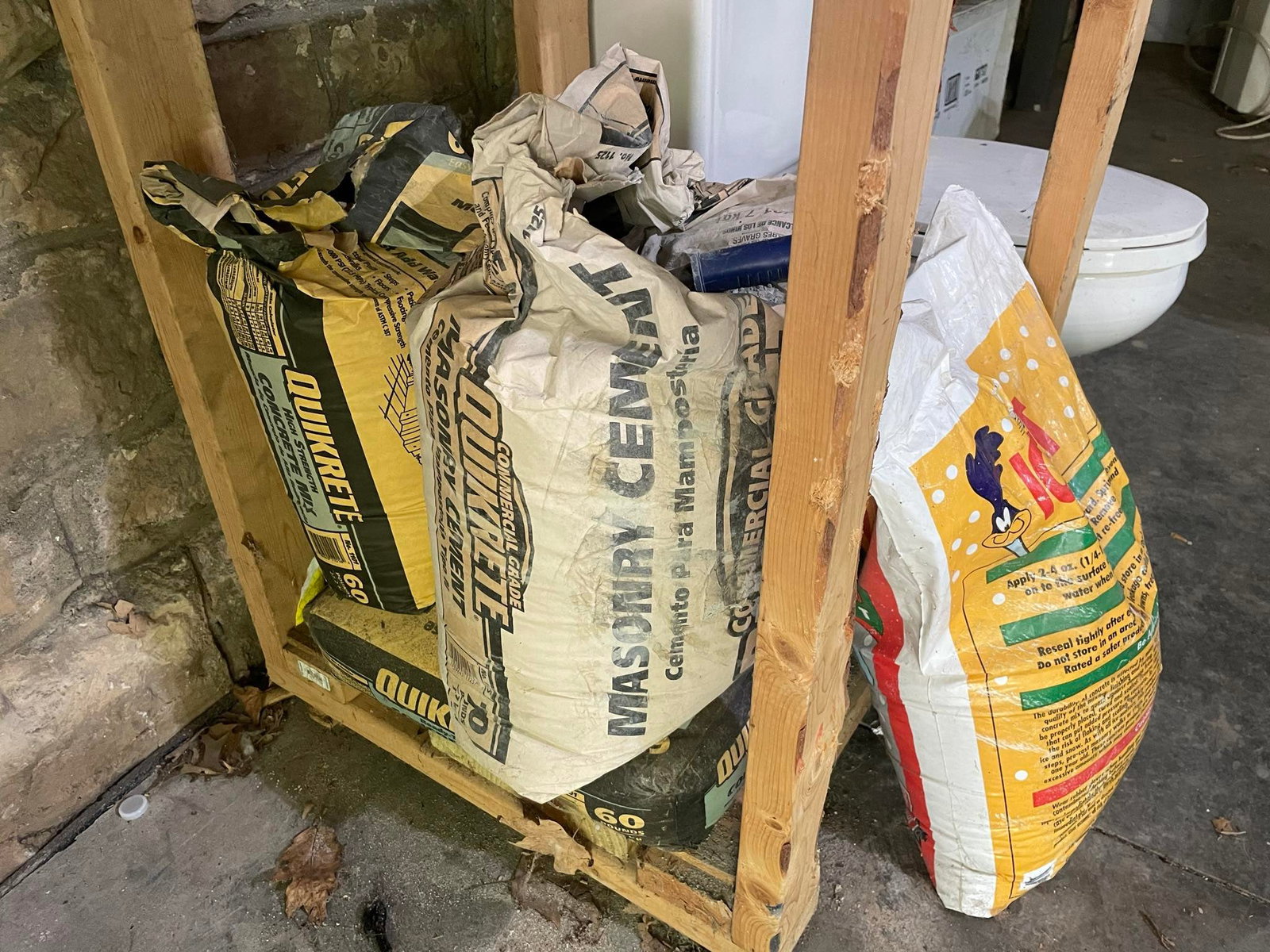 3 Quikrete Bags, 1 Rock Salt Bag - As Is: 3 Quikrete Bags, 1 Rock Salt Bag - As Is