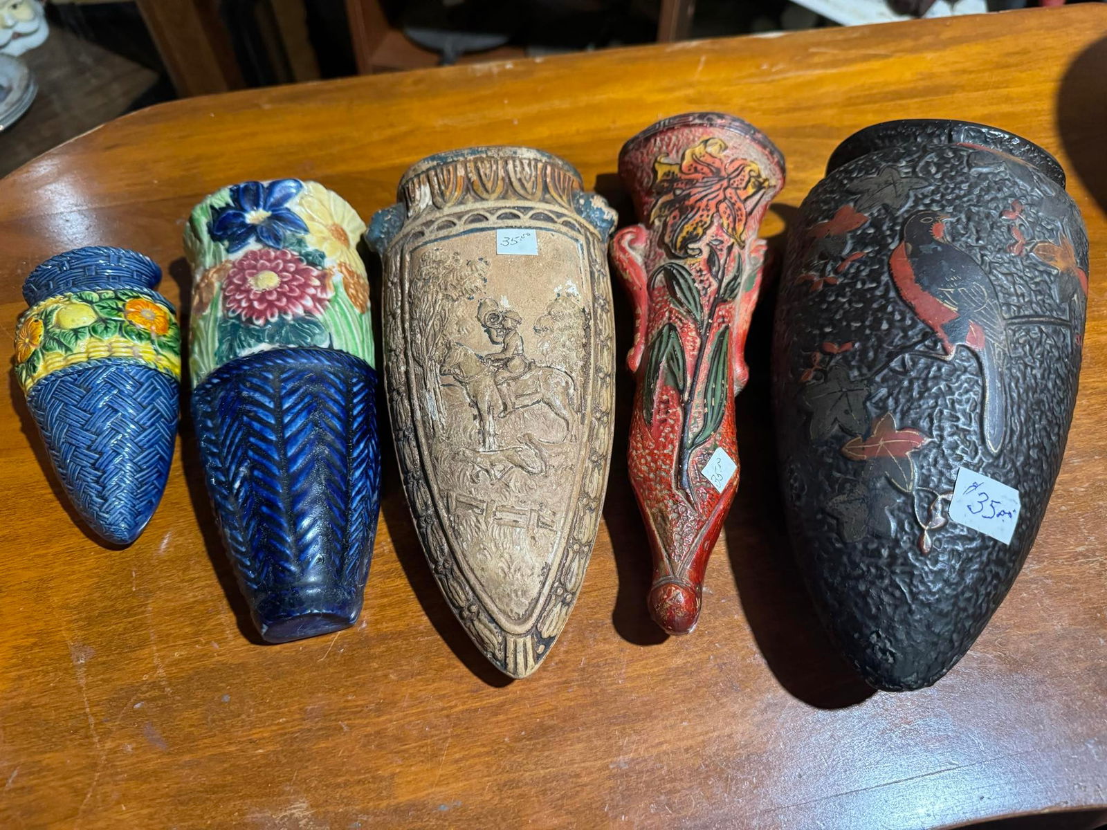 Misc. Collection of Ceramic Wall Pockets: Misc. Collection of Ceramic Wall Pockets