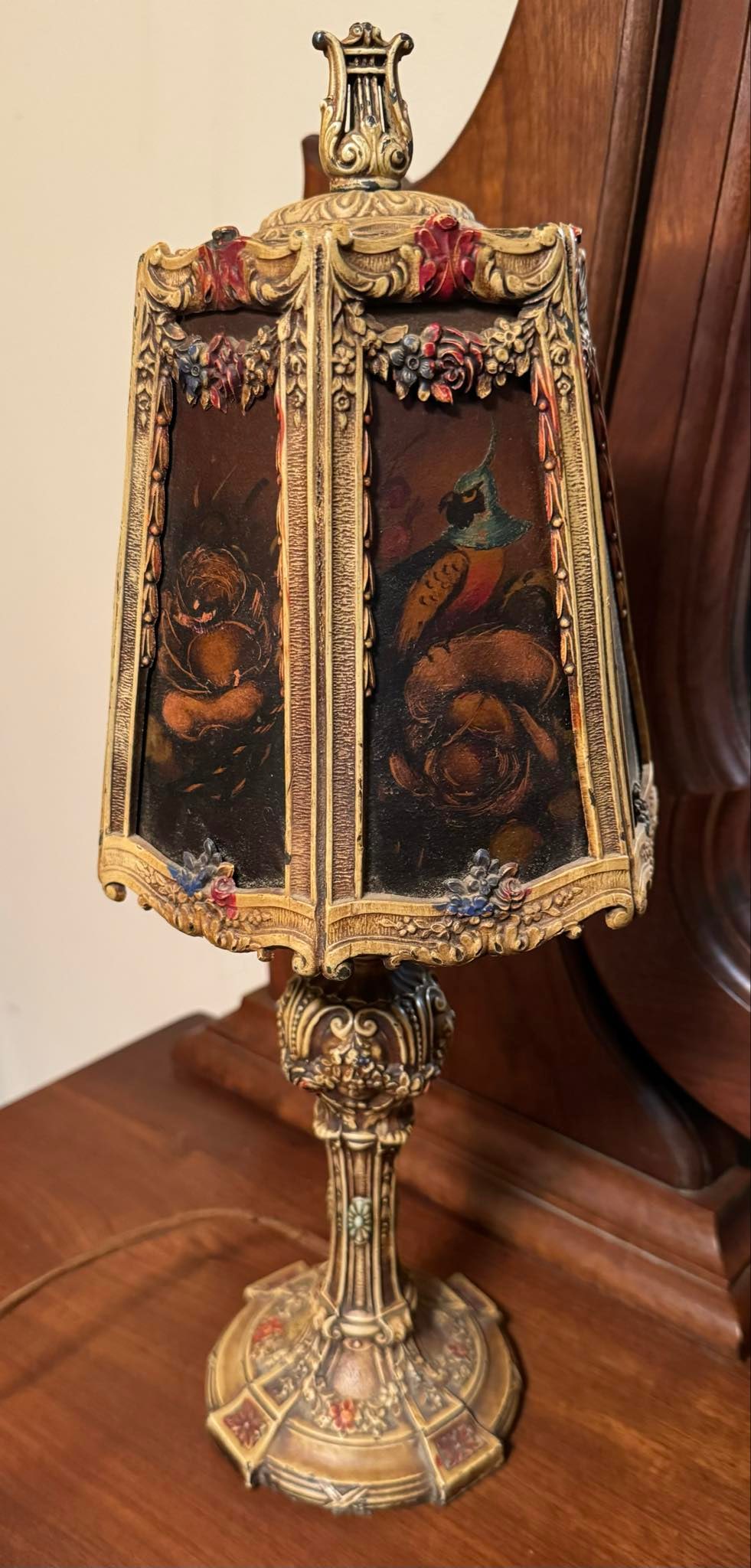 Art Nouveau Floral Boudoir Lamp: Art Nouveau Floral Boudoir Lamp