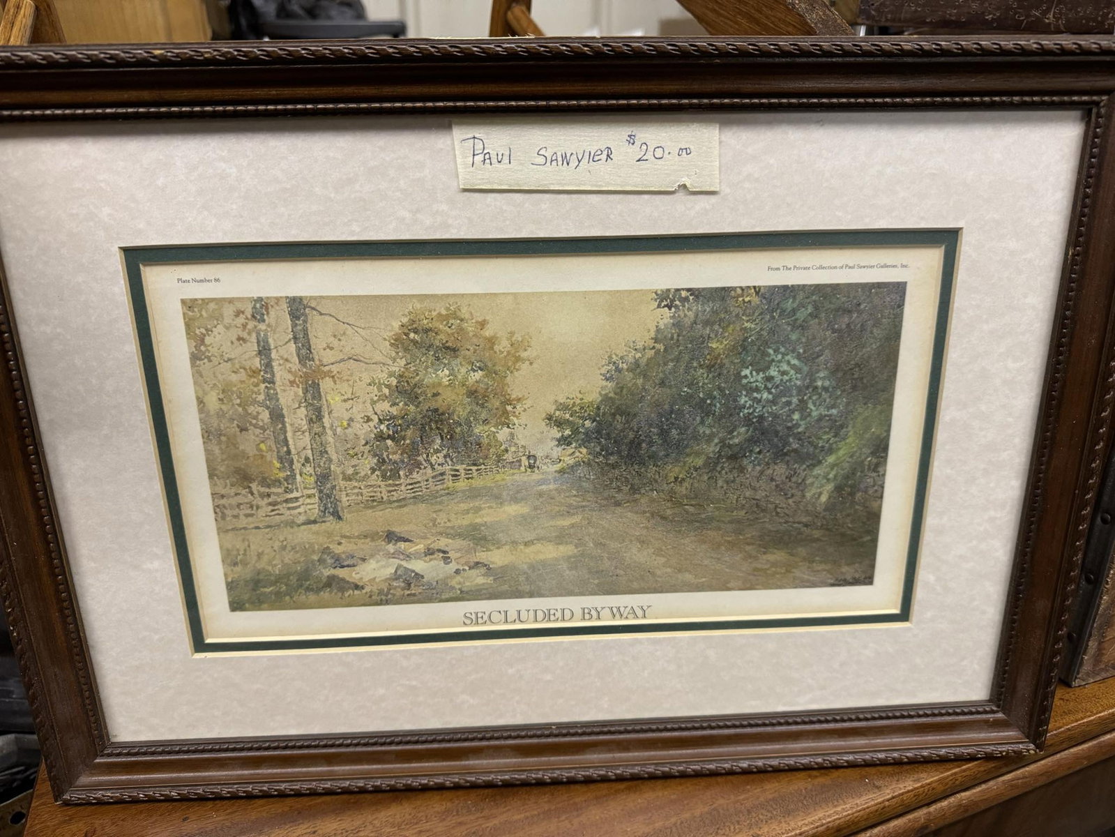 Paul Sawyier "Secluded Byway", Framed: Paul Sawyier "Secluded Byway", Framed