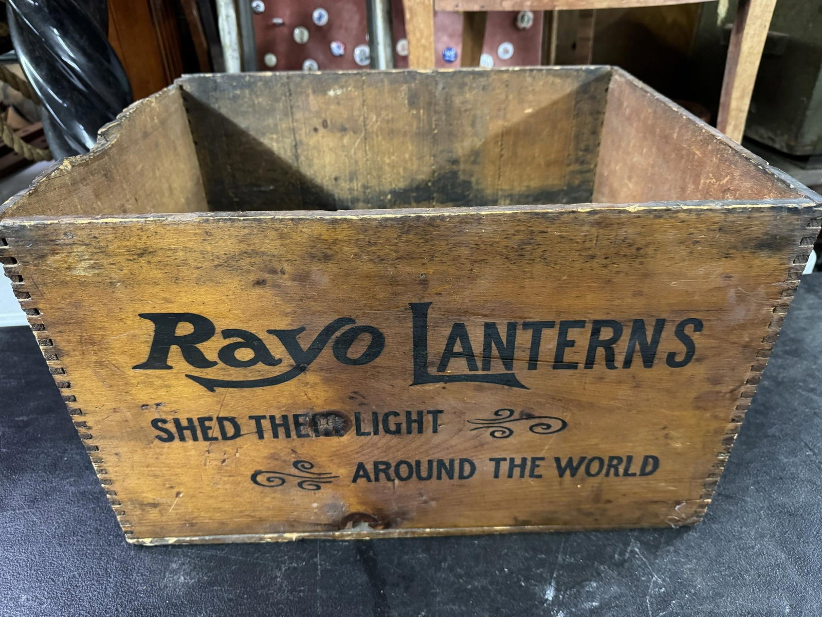 RAYO Lanterns "Shed Their Light Around The World" Crate: RAYO Lanterns "Shed Their Light Around The World" Crate
