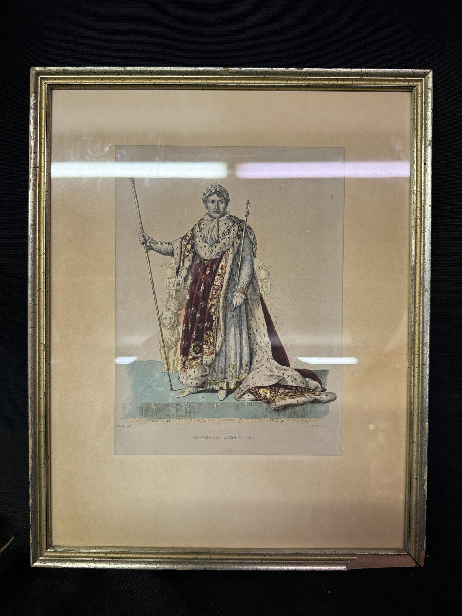 Vintage Print of Napoleon Bonaparte by Artist Louis Jean Desire Delaistre (1800-1871) After: Vintage Print of Napoleon Bonaparte by Artist Louis Jean Desire Delaistre (1800-1871) After Julien-Leopold Boilly (1796-1874)