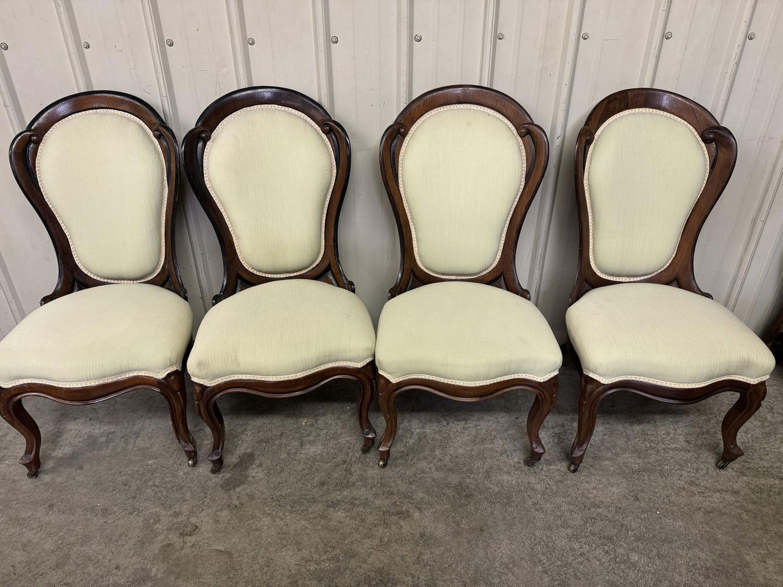 Fine Set of four Laminated Rosewood Side Chairs by John Henry Belter (Worked N.Y.C. from 1844 until: Fine Set of four Laminated Rosewood Side Chairs by John Henry Belter (Worked N.Y.C. from 1844 until his death in 1863), American Circa 1845-1860