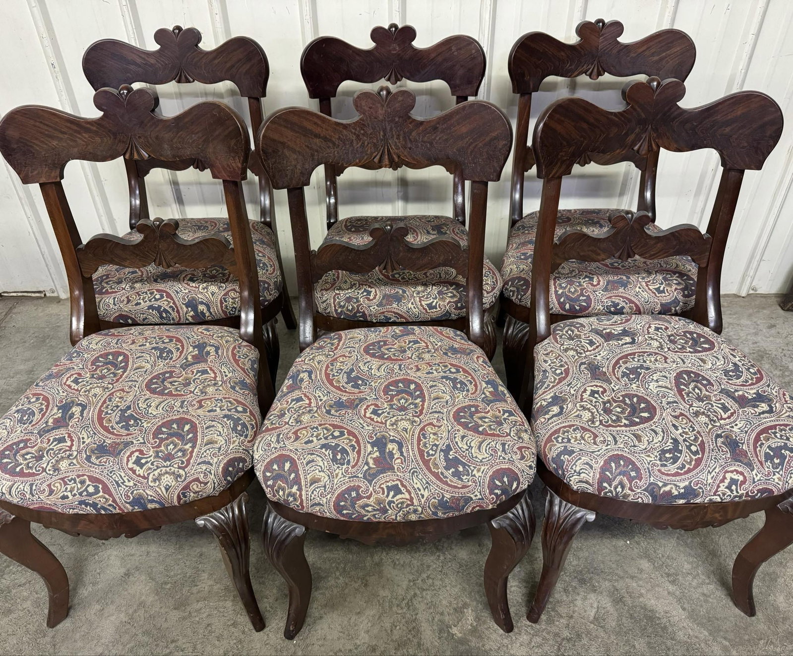 Attractive Set of 6 early Victorian Mahogany Side Chairs, American, Circa 1835-1850: Attractive Set of 6 early Victorian Mahogany Side Chairs, American, Circa 1835-1850