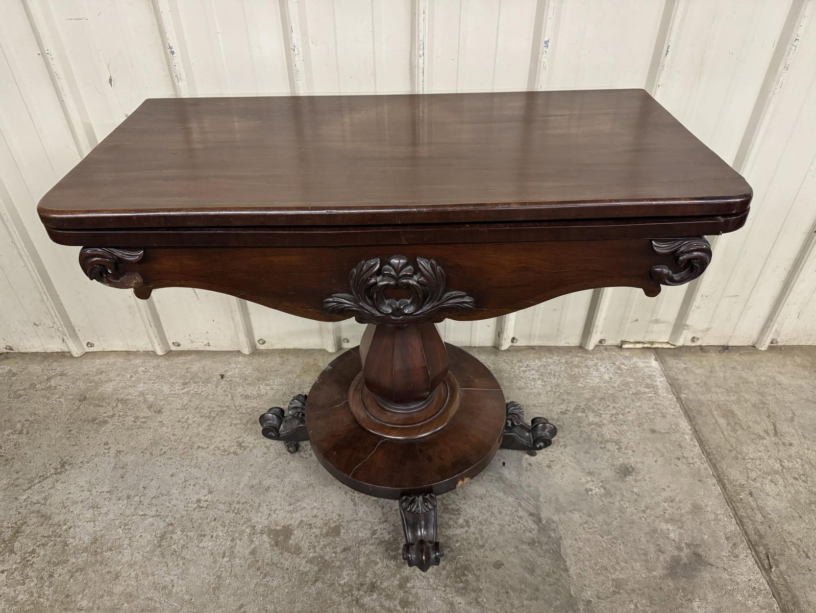 Mahogany William IV Flip Top Games Table. English, Circa 1830-1840: Mahogany William IV Flip Top Games Table. English, Circa 1830-1840