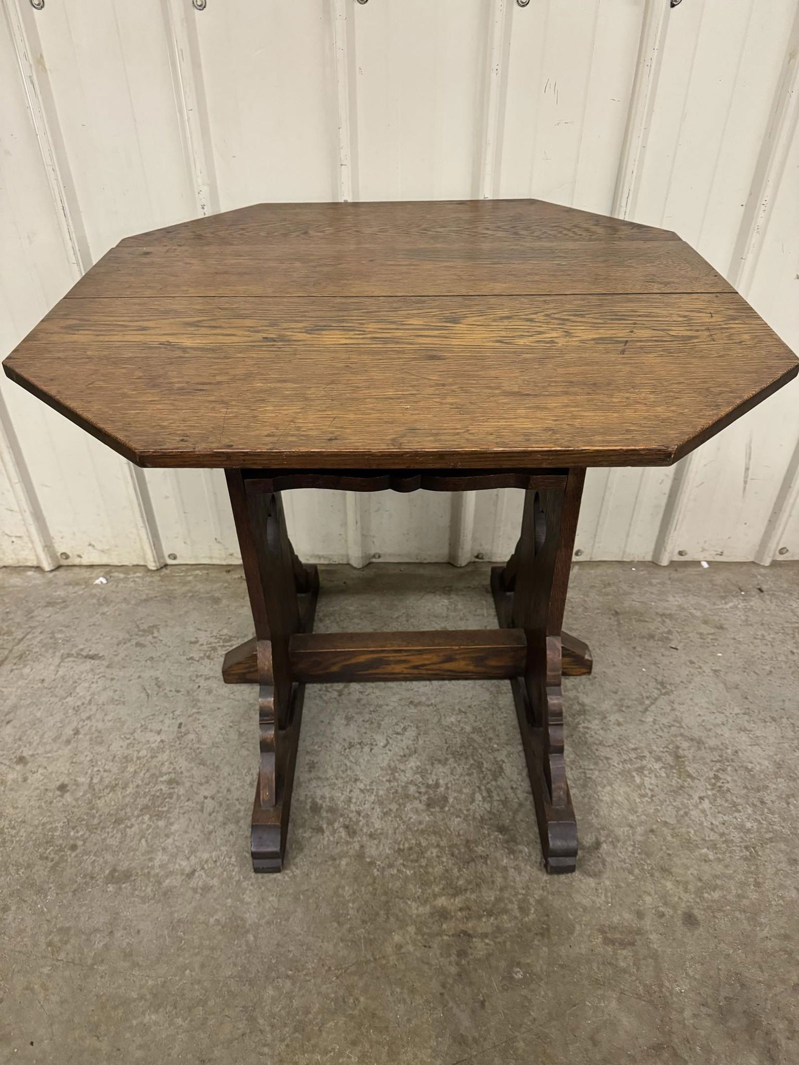 Antique Demilune Console Table w/ Fan Inlay (1 of 6)