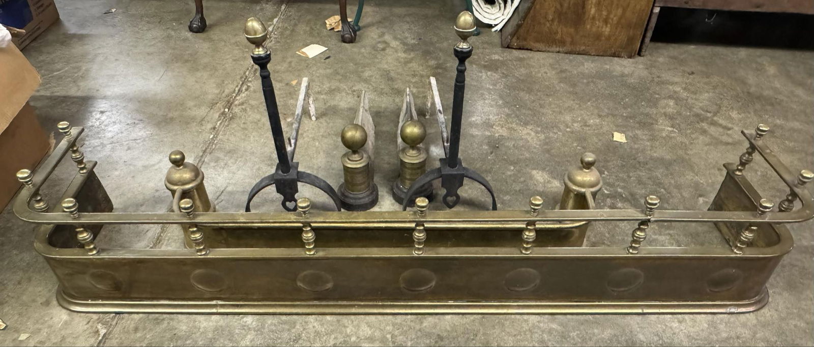 Collection of Fireplace Gates and Andirons: Collection of Fireplace Gates and Andirons