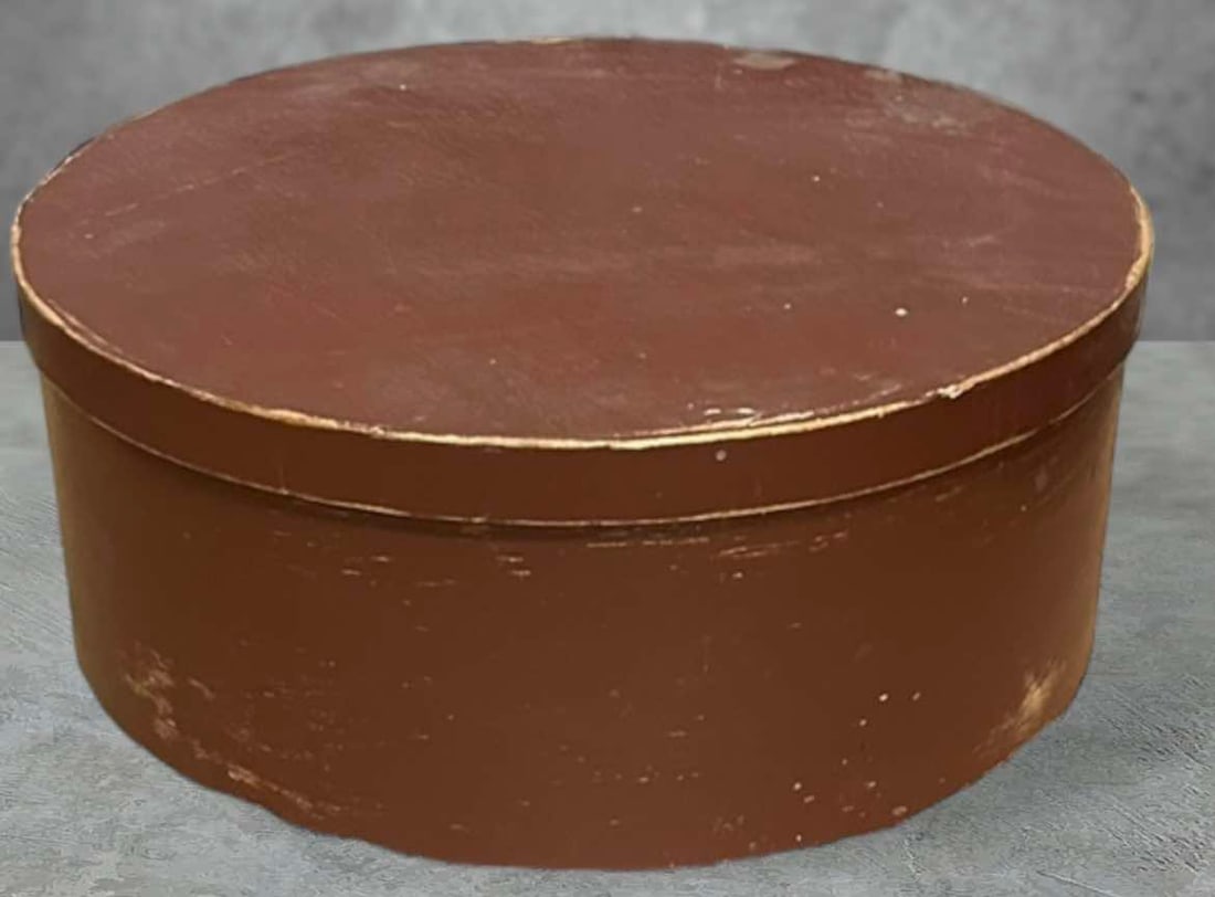 Red Painted Pantry Box 14.5"Diameter (1 of 2)