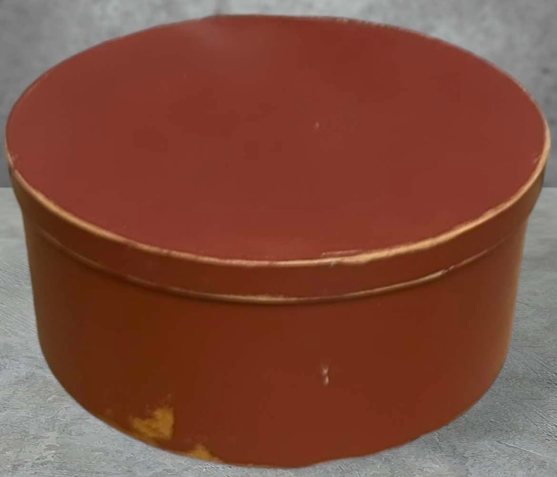 Red Painted Pantry Box 10.5"Diameter (1 of 2)