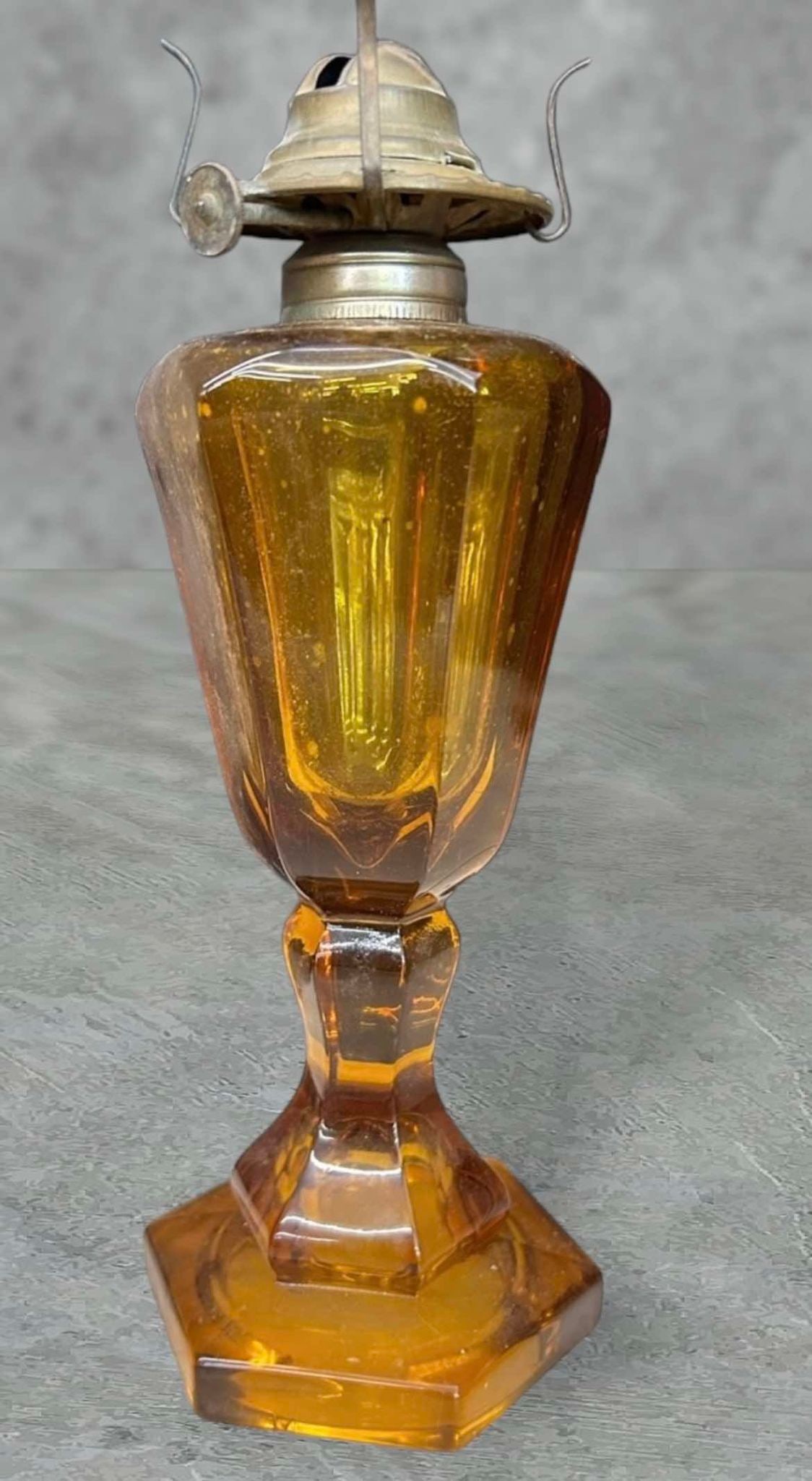 Early Amber Whale Oil Lamp: Early Amber Whale Oil Lamp
