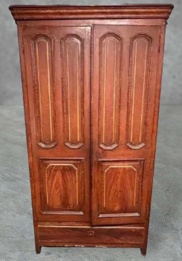 Early Grain Painted Linen Press 8'3"H 50"W 24"D (1 of 5)