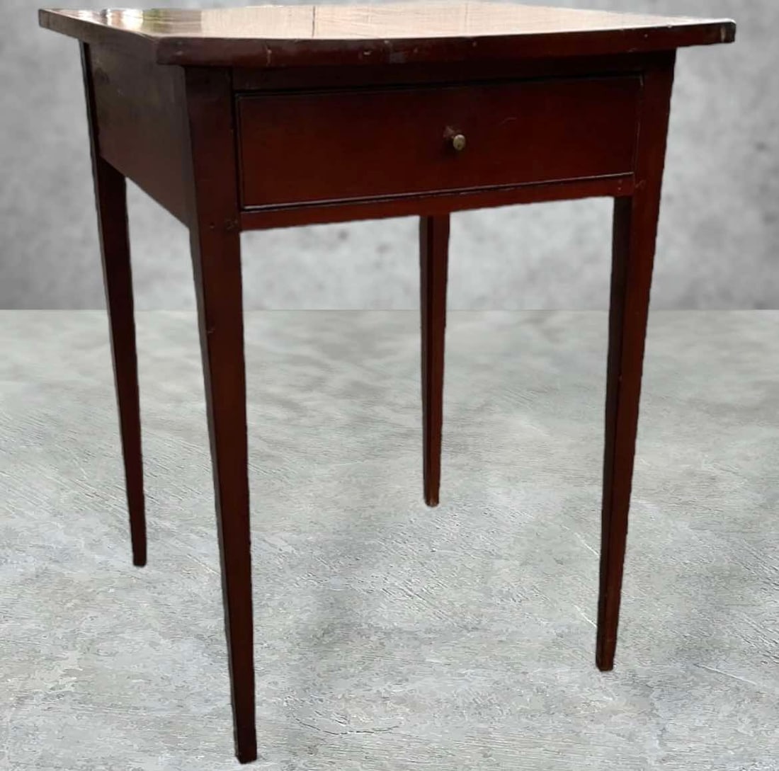 Early Hepplewhite Cherry One Drawer Work Table 26"H 19"W 19"D (1 of 3)