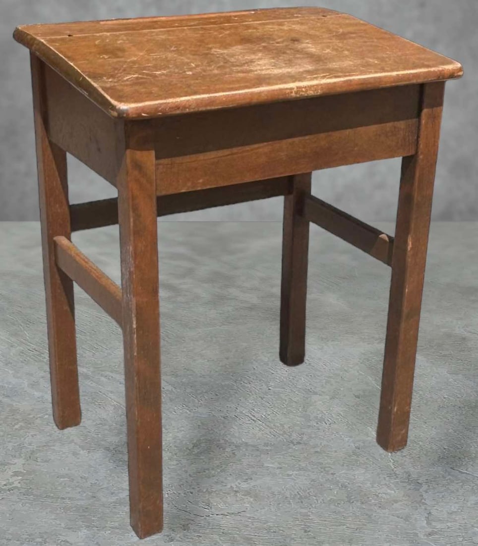 Early Child's Wooden School Desk 31"H 24"W 18"D (1 of 2)