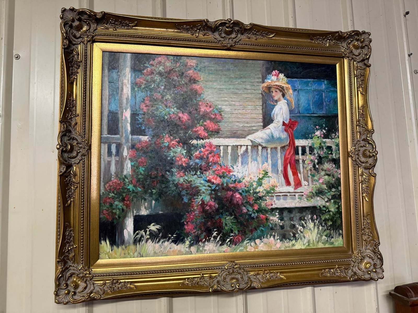 Floral Lady in Gilded Frame: Floral Lady in Gilded Frame