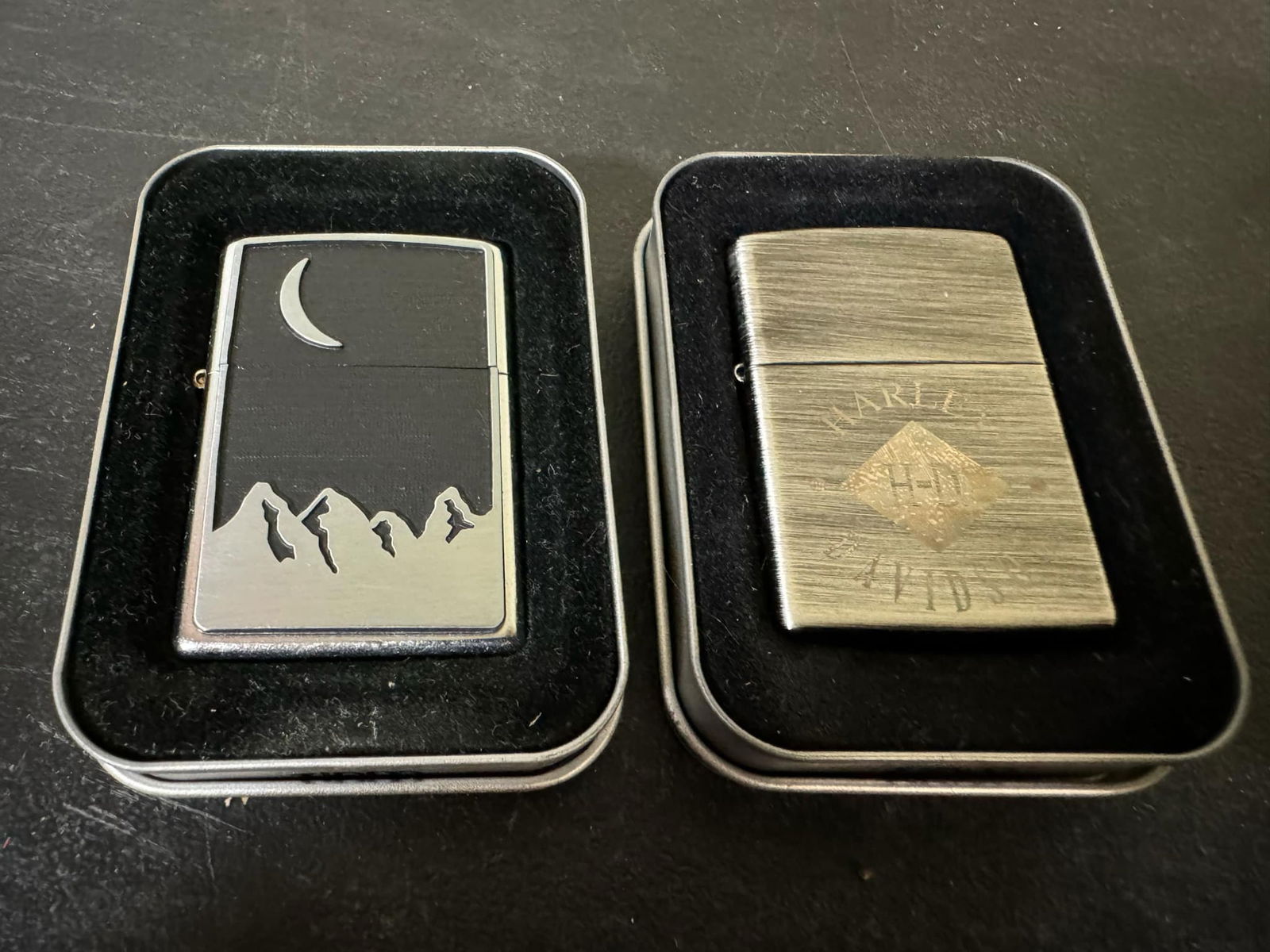 Harley Davidson, Mountains and Moon Zippos (1 of 1)